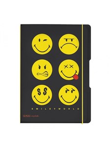 Bild von Notatnik A4/2x40K kratka+linia Smiley Black