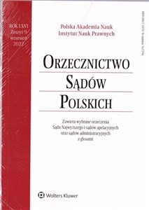 Bild von Orzecznictwo Sądów Polskich 9/2022