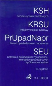 Obrazek Kodeks spółek handlowych Krajowy Rejestr Sądowy Prawo upadłościowe i naprawcze Ustawa o europejskim zgrupowaniu interesów gospodarczych i spółce europejskiej