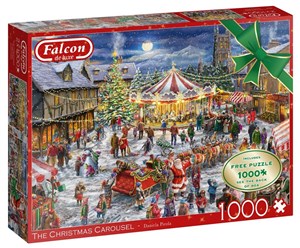 Obrazek Puzzle 2x1000 Falcon Świąteczna karuzela G3