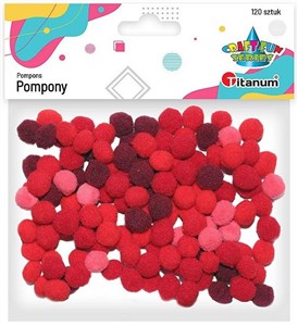Bild von Pompony poliestrowe 10mm czerwone 120szt.