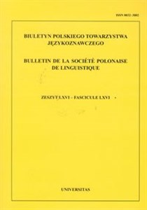 Bild von Biuletyn Polskiego Towarzystwa Językoznawczego Tom 66