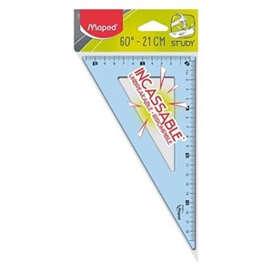 Obrazek Ekierka Study niełamliwa 21 cm-60 niebieska
