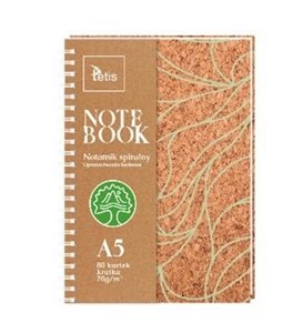 Obrazek Kołonotatnik A5 oprawa korkowa 70g/m2 80 kartek