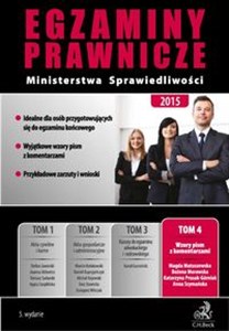 Bild von Egzaminy prawnicze Ministerstwa Sprawiedliwości 2015 Tom 4 Wzory pism z komentarzami