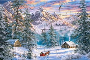 Bild von Puzzlowa kartka pocztowa Mountain Christmas KAR-024005