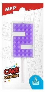 Bild von Świeczka klocki cyfra 2 fioletowa