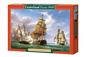 Bild von Puzzle Combat between the French and the English Vessels 3000