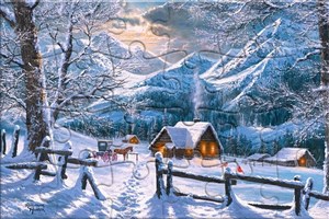 Bild von Puzzlowa kartka pocztowa Snowy Morning KAR-024008