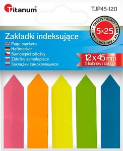 Obrazek Zakładki indeksujące fluo 12x45mm 5x25 kartek