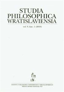 Obrazek Studia Philosophica Wratislaviensia vol.5 fasc.1