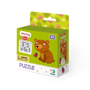 Obrazek Puzzle 16 z kolorowanką Misiek DOP300120