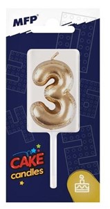 Bild von Świeczka złota balon cyfra 3