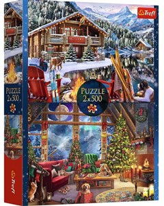 Obrazek PUZZLE 2x500 Święta w górach 37540