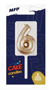Obrazek Świeczka złota balon cyfra 6