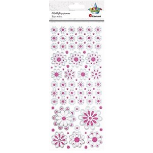 Bild von Naklejki papierowe kwiaty metaliczne mix 89szt.