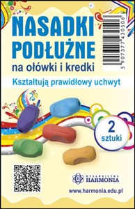 Obrazek Nasadki podłużne na ołówki i kredki 2 sztuki