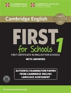 Bild von Cambridge English First 1 for Schools First Certificate in English for Schools with answers