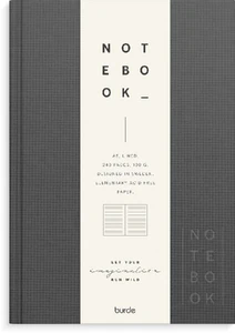 Obrazek BURDE NOTIZBUCH TEXTIL DUNKELGRAU LINIERT A5