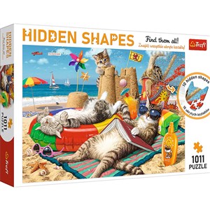 Obrazek Puzzle 1011 Hidden Shapes Kocie wakacje