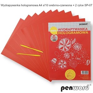 Bild von Wydrapywanka hologramowa A4 srebrno-czerwona