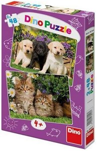 Bild von Puzzle 2x48 Zwierzaki DINO