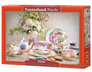 Obrazek Puzzle Still Life with Porcelain and Flowers 500
