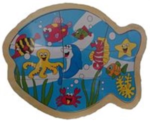 Obrazek Układanka drewniana Zwierzęta morskie 9 WTS-60621