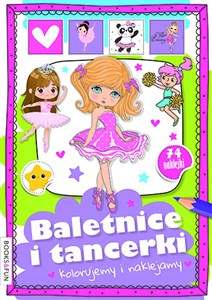 Obrazek Baletnice i tancerki kolorujemy i naklejamy z naklejkami