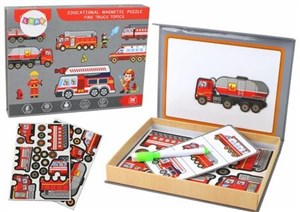 Obrazek Puzzle magnetyczne z motywem wozów strażackich