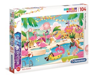 Obrazek Puzzle Supercolor Brilliant Flamingos Party 104