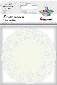 Obrazek Serwetki papierowe okrągłe 11,5cm białe 35szt.