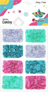 Obrazek Cekiny 6mm okrągłe 4 kolorów 8x3g