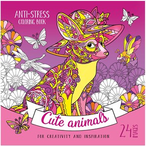 Obrazek Kolorowanka antystresowa 200x200 12 kartek BR Cute animals