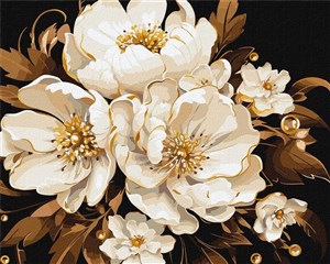 Obrazek Malowanie po numerach IDEYKA 40x50 cm metallic biała delikatność