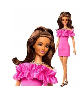 Bild von Barbie Fashionistas. Lalka Różowa sukienka HRH15