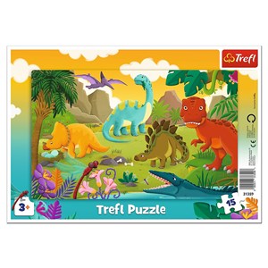 Obrazek Puzzle 15 ramkowe Dinozaury 31359