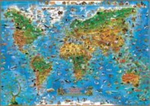 Bild von Zwierzęta świata mapa dla dzieci Tuba plakat w tubie