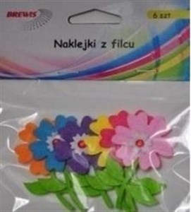 Obrazek Naklejki z filcu kwiatki 6szt