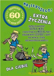 Obrazek Karnet Party naklejany B6+koperta Urodziny 60 wz04