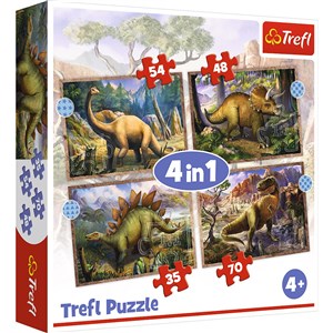 Obrazek Puzzle 4w1 Ciekawe Dinozaury