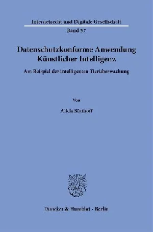 Obrazek SÜTTHOFF, A: DATENSCHUTZKONFORME ANWENDUNG KÜNSTLICHER INTEL
