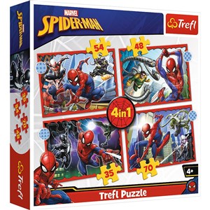 Obrazek Puzzle 4w1 Bohaterski Spider-Man