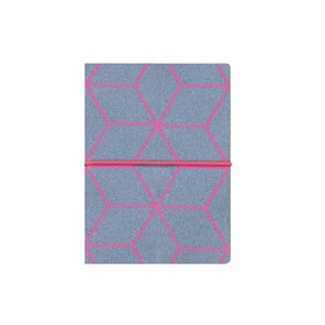 Obrazek Notes szaro-różowy z gumką