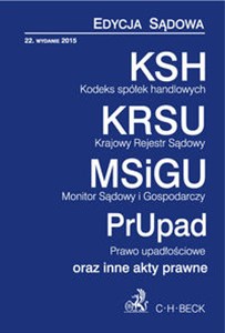 Obrazek Kodeks spółek handlowych Krajowy Rejestr Sądowy Monitor Sądowy i gospodarczy Prawo upadłościowe