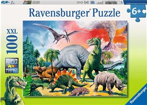Obrazek Puzzle XXL Pośród dinozaurów 100