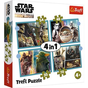 Obrazek Puzzle 4w1 (35,48,54,70) Mandalorian Star Wars 34397