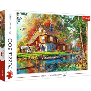 Obrazek Puzzle 500 Chatka nad rzeką