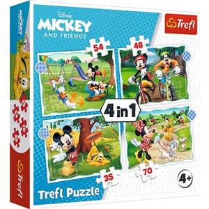 Obrazek Puzzle 4w1 Fajny dzień Mickiego Disney