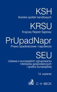 Obrazek Kodeks spółek handlowych Krajowy Rejestr Sądowy Prawo upadłościowe i naprawcze Ustawa o europejskim zgrupowaniu interesów gospodarczych i spółce europejskiej